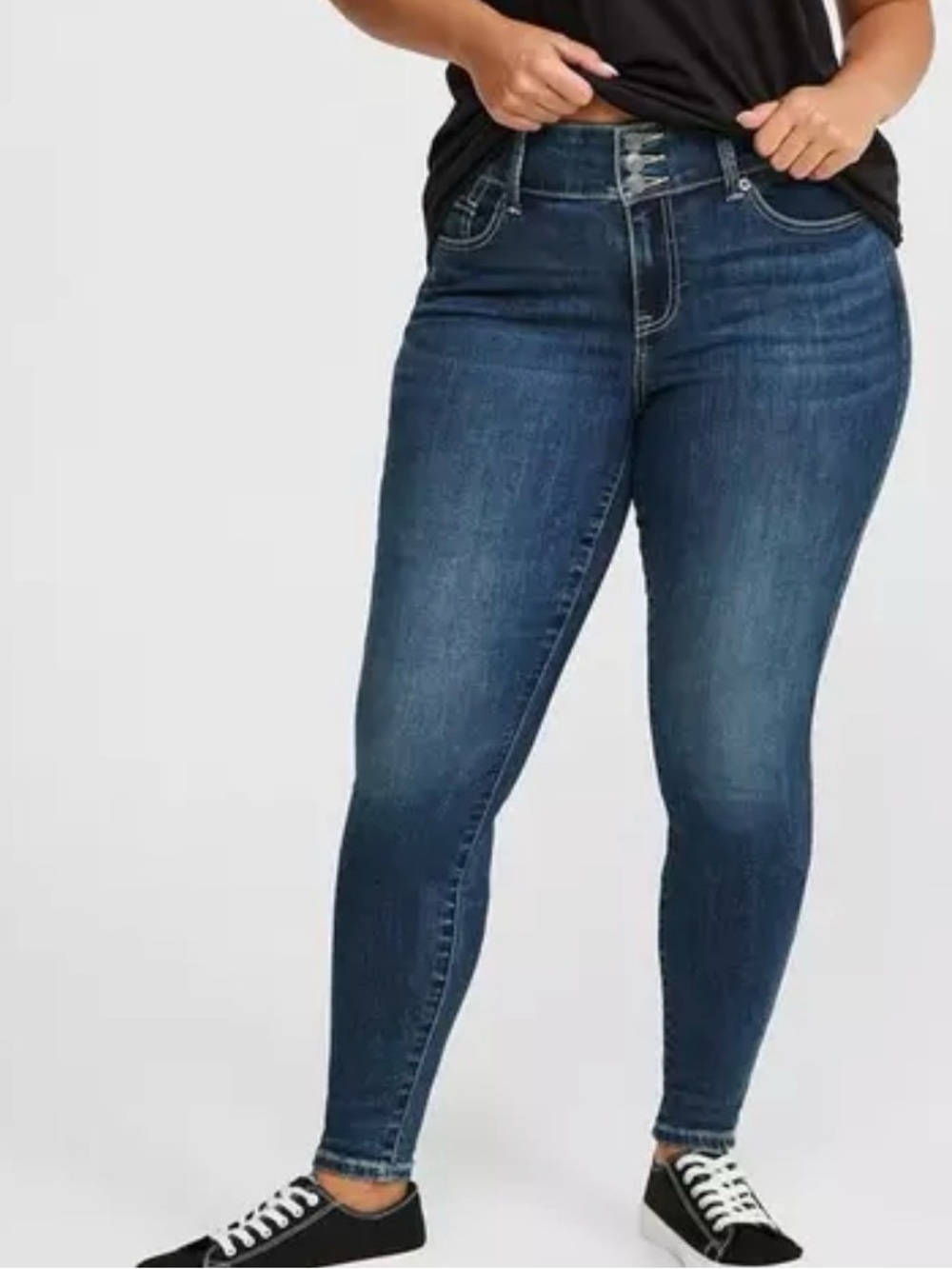 Torrid Plus Size High Rise Dark Wash Skinny Jeans Jegging 28 X- Short